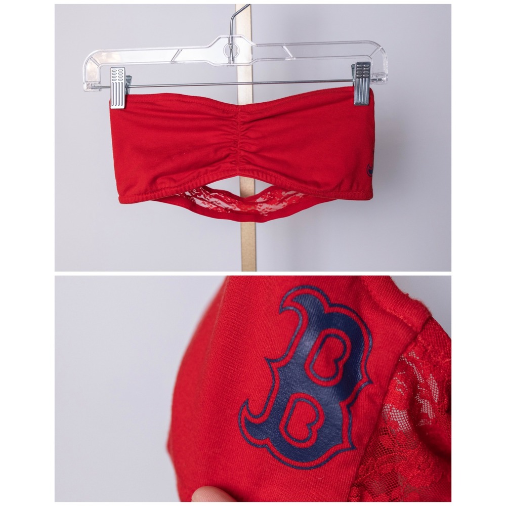 PINK Victoria's Secret Boston Red Sox Lace Bandeau Tube Top Size L
